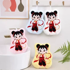 كورال الصوف الكرتون معلقة منشفة مربع